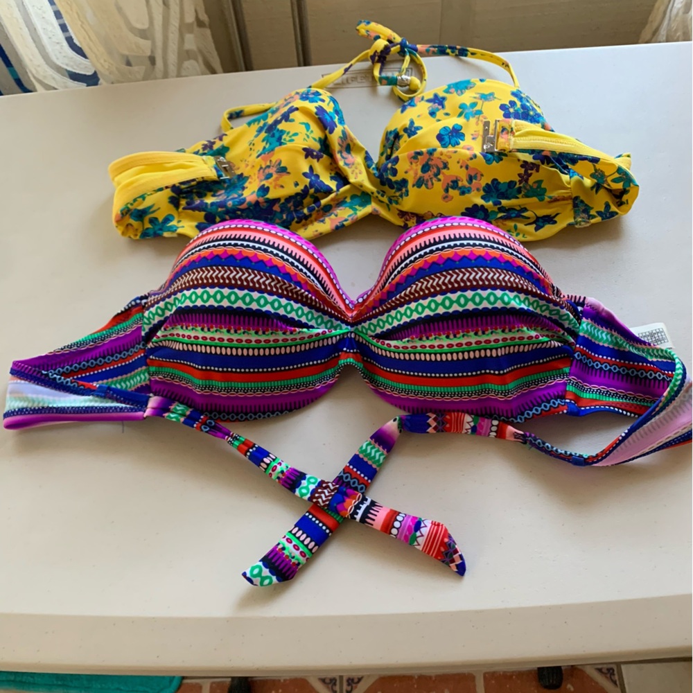 NWO Two new beach swimming suit padded bras size 44